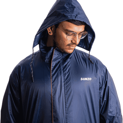 Mens blue rain jacket top
